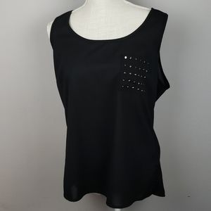 Black sleeveless top
